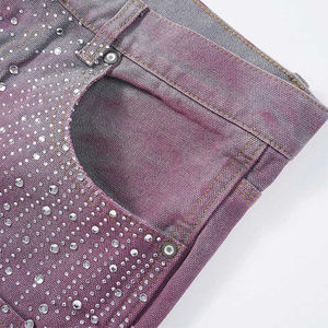 Vente en gros de shorts oem respirants de style incroyable, fabriqués à l'usine, personnalisés en coton 400 g/m², shorts en jean pour hommes avec strass - Product Image 4