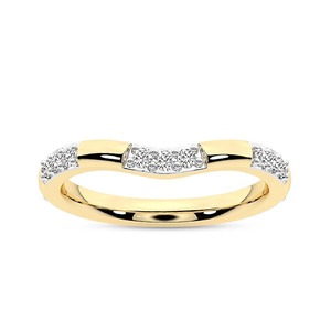 Bague en diamant Poised Curve, diamant de laboratoire 0,33 ct TW, or massif 14 carats, couleur FG, clarté VS, 18 diamants, ligne lisse et équilibrée - Product Image 2