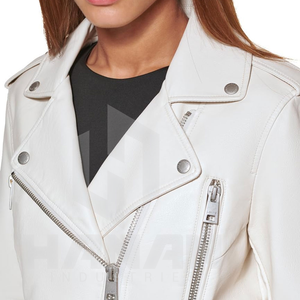 Chaqueta de cuero con Cuello clásico para mujer, venta al por mayor de OEM, ropa de abrigo de invierno con costuras duraderas y ajuste elegante para clima frío - Product Image 4