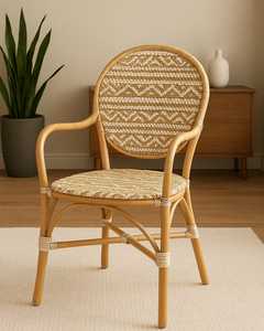 เก้าอี้รับประทานอาหารหวายสานมือระดับพรีเมี่ยมมีสไตล์ทนทานและสะดวกสบายสำหรับสวนกลางแจ้งห้องนั่งเล่นและวิลล่าสุดหรู - Product Image 4