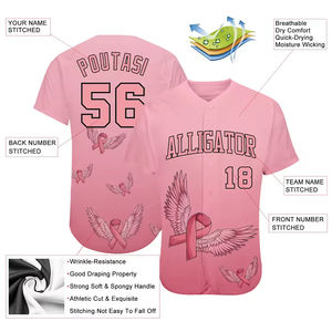 Camiseta de Béisbol de Moda Lisa Barata OEM, Calidad Superior, 100% Poliéster, con Botones, Personalizable, Transpirable, de Secado Rápido, Antibacteriana - Product Image 4