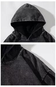 Sudaderas con Capucha Personalizadas 2024, 100% Algodón, Lavado Ácido, Diseño Sólido, Cálidas para Invierno, con Bolsillo de Forro Polar, Técnica de Teñido Liso, Precio Económico - Product Image 4