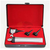 JACKBILLY High Quality Veterinary Diagnostic Set Stainless Steel Manual Fiber Optic Otoscope Ophthalmoscope Kit Eye Ear