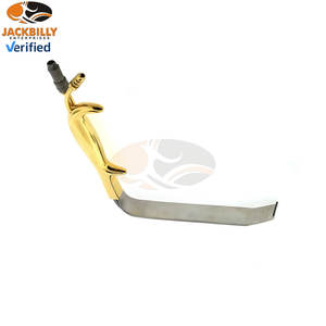 Rétracteur de sein Jackbilly à double extrémité dentée 22 x 55 mm 31 cm plaqué or certifié CE en acier inoxydable manuel classe I en plastique - Product Image 3