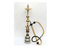 Chicha Farida Mini de Luxe Égyptienne Traditionnelle en Laiton Massif Laqué, Deux Niveaux, Hauteur 75cm, Gravée à la Main, Droite – Offre Spéciale