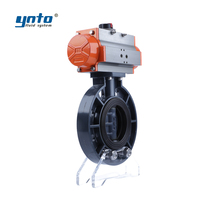 Válvula de Mariposa Eléctrica Industrial de UPVC de 6 Pulgadas para Alta Temperatura, Agua de Mar, Desalinización, Tratamiento de Aguas Residuales, Certificación ISO YNTO