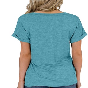 T-Shirt à manches courtes pour femmes, haut en coton tricoté, haut court de Fitness, OEM, bas prix, fournisseur exclusif - Product Image 2