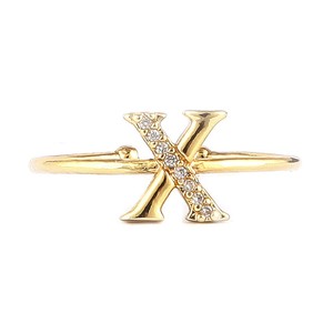 Anillo de Dedo con Letras del Alfabeto para Mujer - Dorado - Product Image 3