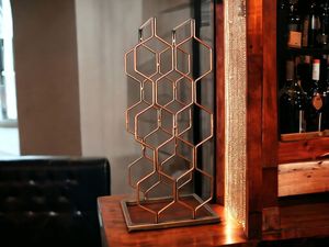 Organizador de portabotellas galvanizado de Metal de diseño clásico Soporte de almacenamiento de encimera Soporte para botellas de vino - Product Image 5