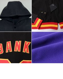 Bomber blanc royal de haute qualité Full-Snap Varsity deux tons manteau décontracté capuche coton remplissage pour automne hiver veste à capuche - Product Image 6