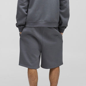 Pantalones cortos transpirables de algodón 100% de alta calidad para hombre, pantalones cortos ligeros de color gris sólido, ropa de chándal informal de hip hop para hombre - Product Image 2