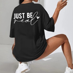 T-shirts respirants décontractés imprimés en 3D Chemises surdimensionnées à séchage rapide 100% coton Personnaliser la chemise élégante à col rond pour femmes - Product Image 5