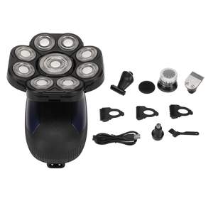 Rasoir électrique rechargeable USB à 9 têtes flottantes pour hommes, mini tondeuse nez et oreilles, tête flottante 3D pour le visage - Product Image 3