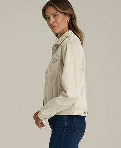 Veste en daim pour femme, style urbain, hiver, col boutonné, motif lettres, respirante, confortable, durable, coton et soie - Product Image 3