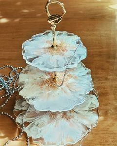 ถาดรองผลไม้ทรงกลม3ชั้นแบบทำด้วยมือแม่พิมพ์เรซินถาดชาหลากสีขนาดสำหรับตกแต่งบ้าน - Product Image 4