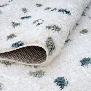 Moodi Shaggy Green Drizzle <b>Rug</b> by Netline Home-Plush Handmade Viscose Abstract <b>Hallway</b> <b>Runner</b> - Product Image 4
