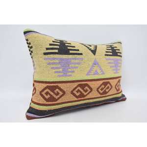 หมอนขนสัตว์16X24หมอนพิมพ์ลายดอกไม้แนววินเทจสีเหลืองแบบดั้งเดิมขนาด18x18x18 - Product Image 3