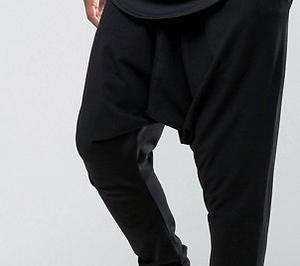 กางเกงฮาเร็มยาวสีดำสำหรับผู้ชายกางเกงเป้าแบบปล่อยมีสองกระเป๋าผ้าฝ้ายธรรมดาทำจากผ้าฝ้ายทำมือฝึกซ้อมวิ่ง - Product Image 6