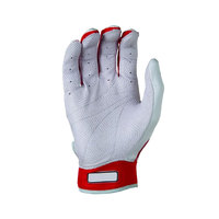 Gants de baseball à doigts entiers, rouge et blanc, fermeture synthétique à crochets et boucles, respirants, toutes saisons, pour adulte droitier