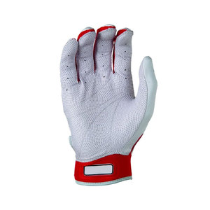Gants de baseball à doigts entiers, rouge et blanc, fermeture synthétique à crochets et boucles, respirants, toutes saisons, pour adulte droitier - Product Image 4