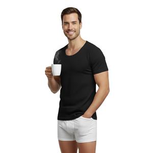 Sous-vêtements à manches courtes en coton biologique avec votre marque pour hommes avec votre logo et votre design personnalisés - Product Image 5