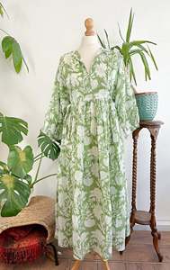 Robe longue élégante en coton à manches longues avec fermeture à boutons pour femmes motif de couture personnalisé tendance ODM nouveauté décontracté - Product Image 2