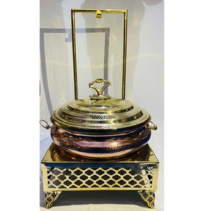 Chauffe-plat rond en acier inoxydable, avec couvercle suspendu, de luxe, prix de gros - Product Image 5