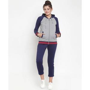 Ensemble de survêtement de sport d'hiver personnalisé de haute qualité pour femmes, nouveau style, manches longues, respirant, col à capuche, poids moyen - Product Image 6