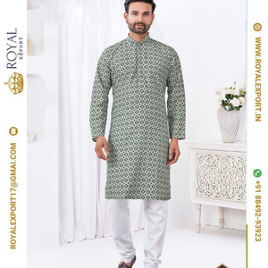 คอลเลกชัน kurta ของผู้ชายเสื้อผ้าฝ้ายเรยอนแบบดั้งเดิมใหม่สำหรับเทศกาล - Product Image 6