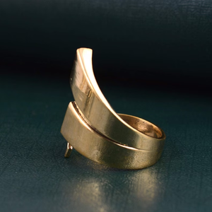 Anillo de declaración geométrico de Latón chapado en oro minimalista moderno para mujer, joyería de moda ajustable para fiestas, aniversarios abiertos - Product Image 4