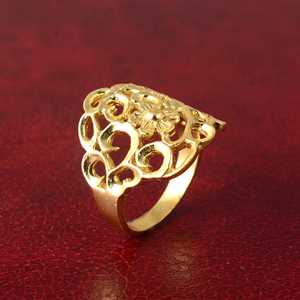 Anillos de Latón con Diseño Floral, Anillo Boho de Latón con Filigrana, Anillo de Mujer Chapado en Oro de 18k, Patrón de Flor Vintage, Venta al por Mayor/OEM/ODM - Product Image 4