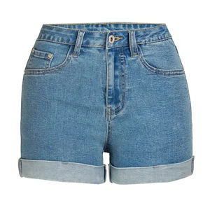 Nouveaux shorts en jean pour femmes grande taille, taille haute, coupe skinny, respirants, écologiques, avec poches, séchage rapide, été, uni, vente en gros, OEM - Product Image 3