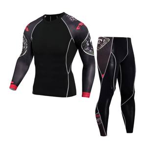 Conjunto de Rashguard de Compresión de Diseño OEM de Alta Calidad GAF, Leggings con Estampado Sublimado Personalizado, Rashguard para Hombre - Product Image 4