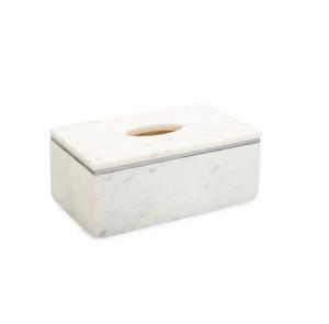 Maravilloso diseño decoración del hogar vajilla caja de pañuelos caja de servilletas de mármol blanco de alta calidad a buen precio - Product Image 1