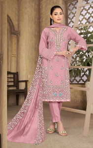 Nueva Organza paquistaní con traje bordado pesado con Pent Stanton con interior Stanton con Organza con Dupatta bordado - Product Image 3