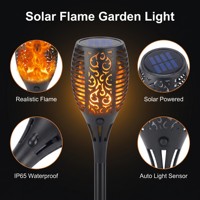 Lampe solaire à flamme étanche IP65 pour extérieur, jardin, allée, paysage, décorative, LED scintillante, torche rétro, ambiance, lampe de pelouse