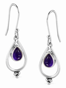Pendientes colgantes de amatista plateada de calidad superior Pendientes de piedras preciosas Boho Chic para uso diario disponibles a buen precio - Product Image 3