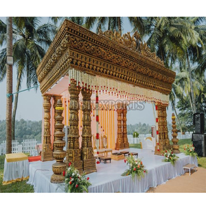 Boda india tradicional Mandap abierto decoración de escenario Venta caliente alta calidad estilo indio del Sur Pilares de fibra Mandapam configuración - Product Image 5