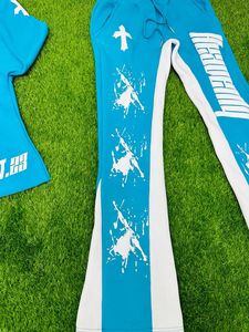 Chándal personalizado para hombre, chándal acampanado con cremallera completa y cuello levantado, pantalones regulares o pantalones acampanados, conjunto de Sudadera con capucha al por mayor - Product Image 4