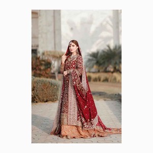 Festivo especial hermoso espejo impreso bordado trabajo a mano estilo Angrakha Kurti Sharara y Dupatta ropa de fiesta preparada - Product Image 2