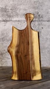 Tabla de cortar gruesa de madera de acacia natural rectangular grande de alta calidad al por mayor con asa para decoración de mesa y cocina - Product Image 3