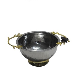 Bol décoratif en aluminium tendance pour la table de mariage, support de service pour desserts, bol de service de luxe pour les fêtes de mariage - Product Image 2