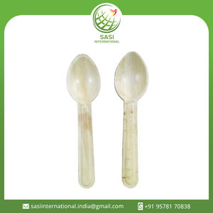 Cuillère à couverts jetables en feuille de palmier biodégradable écologique de haute qualité vaisselle compostable pour les desserts fêtes mariages - Product Image 2