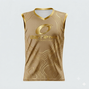 T-shirt sans manches à col en V pour homme Ostriya, séchage rapide, respirant, 180g, polyester tricoté, coupe classique, logo sur le devant, professionnel - Product Image 6