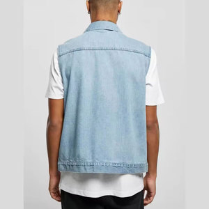 Chaleco Vaquero de Diseño Original de Alta Calidad para Hombre, Chaleco Vaquero sin Mangas, Ropa Casual, Transpirable, Color Sólido - Product Image 2