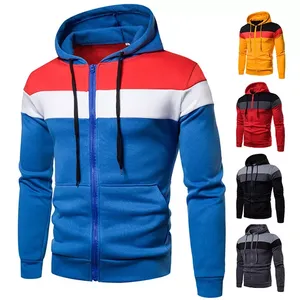 Nouveau sweat à capuche zippé personnalisé brodé pour l'hiver, streetwear de haute qualité, impression personnalisée, 100% coton molletonné, design avec poche - Product Image 1