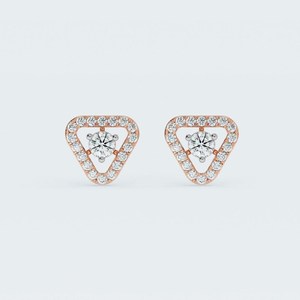 10k Solid Gold Round Cluster Lab Grown Diamond Stud <b>Earrings</b> Screw <b>Back</b> <b>Earrings</b> Lab Diamond Halo <b>Earrings</b> CVD Diamond - Product Image 5