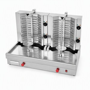 Machine à shawarma électrique commerciale double 10,8 kW, gril à doner à double broche pour la restauration hôtelière - Product Image 1