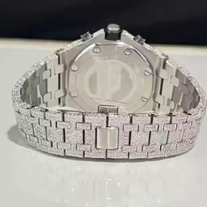 นาฬิกาเพชรฮิปฮอป vvvvs Moissanite สแตนเลสสตีลนาฬิกาแฮนด์เมดนาฬิกาควอทซ์สุดหรู - Product Image 4