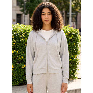 Plain Windproof <b>Zip</b> Hoodie Polyester Blend Full <b>Zip</b> <b>Hooded</b> Sweatshirt Long Sleeve Casual Regular Fit Solid Basic Pocket Women - Product Image 1